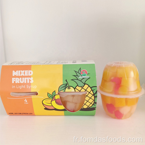 4OZ / 113G Cocktail de fruits OEM en sirop léger